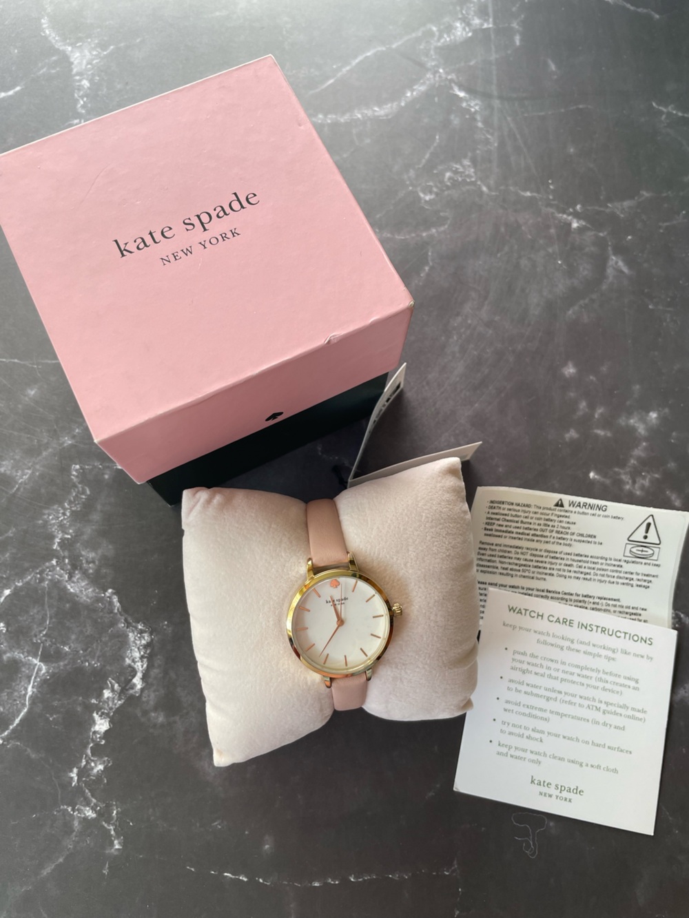 New Kate Spade New York Blush Pink Leather Watch